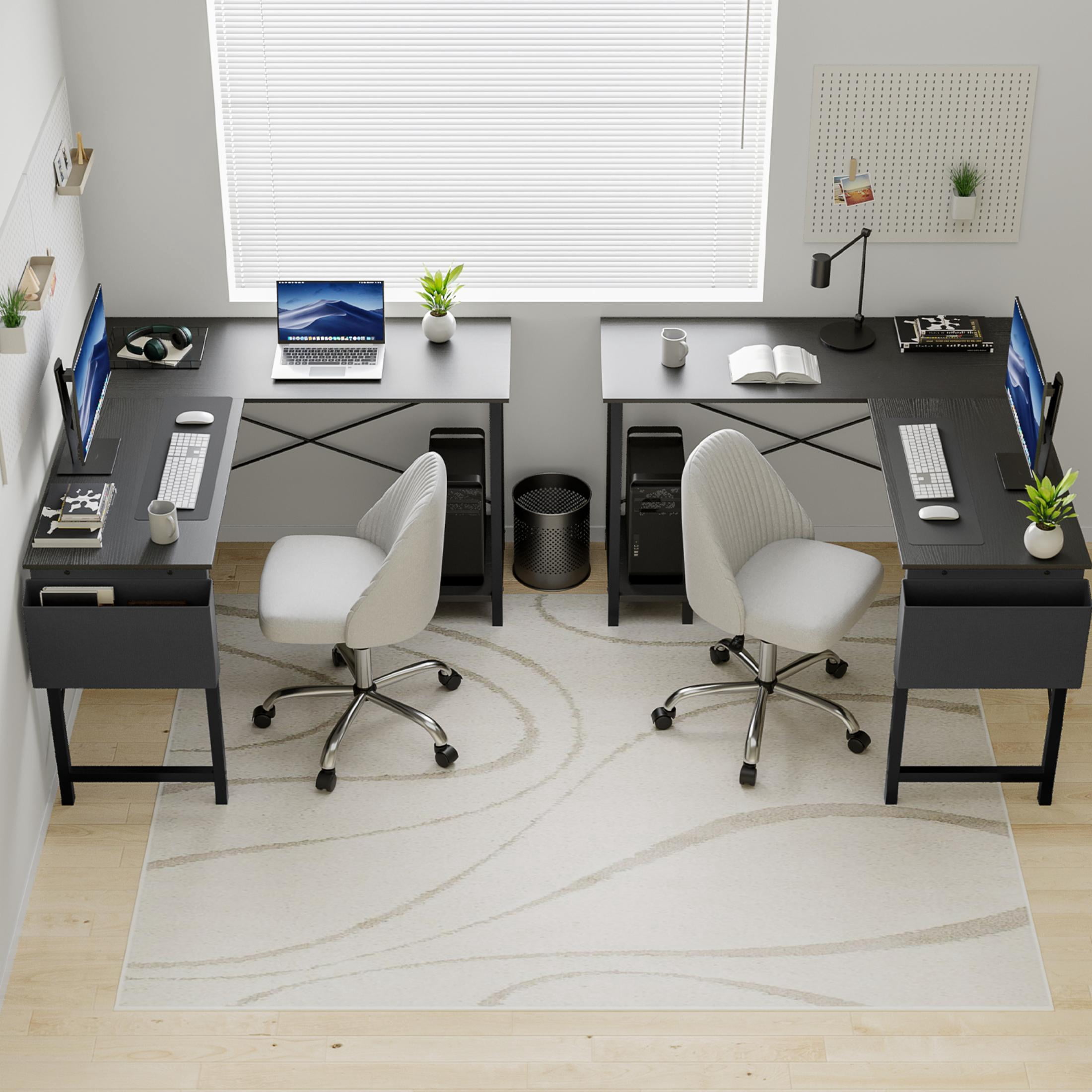 MCQ L Shaped Desk - Computer Desk Gaming Corner 50 Inch Home Office Writing Student Work PC Table, Black