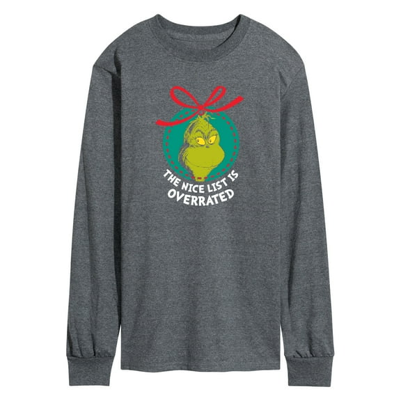 Dr. Seuss The Grinch - Christmas - Ornament Nice List Is Overrated - Men's Long Sleeve T-Shirt