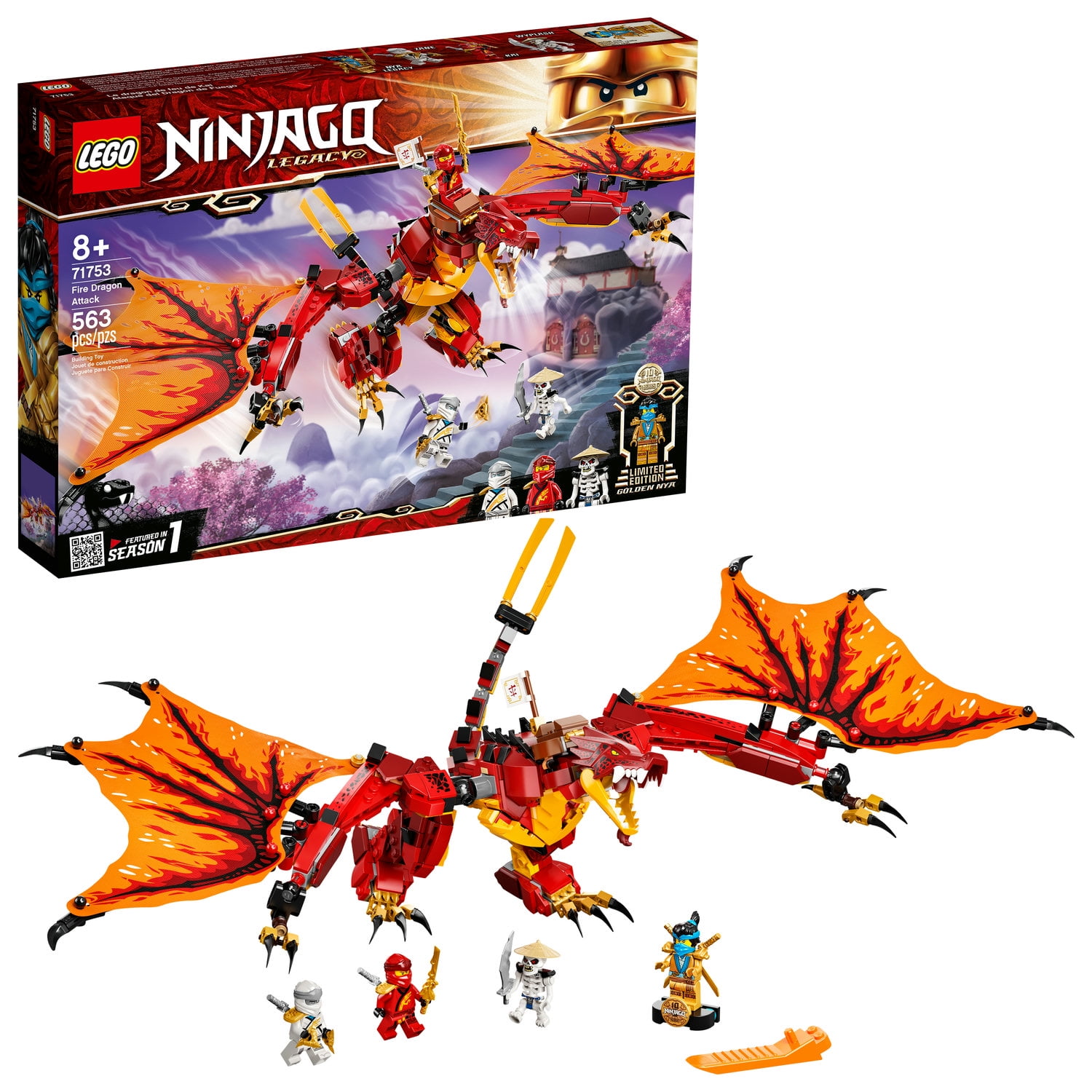 LEGO Legacy Fire Dragon Attack Ninja Toy (563 Pieces) - Walmart.com