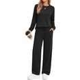 thumbnail image 2 of Fantaslook Two Piece Sets for Women Fall Travel Vacation Outfits Wide Leg Pants Lounge Sets Dressy Matching Sets Womens Sweatsuits, 2 of 8