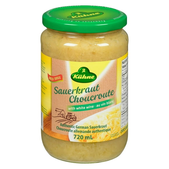 Kühne Wine Sauerkraut, Prepared Sauerkraut in Glass Jar, 720 ml