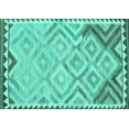 thumbnail image 1 of Ahgly Company Machine Washable Indoor Rectangle Southwestern Turquoise Blue Country Area Rugs, 2' x 5', 1 of 4