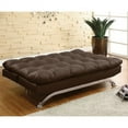 thumbnail image 2 of Furniture of America Preston Faux Leather Tufted Sleeper Sofa in Dark Brown, 2 of 4