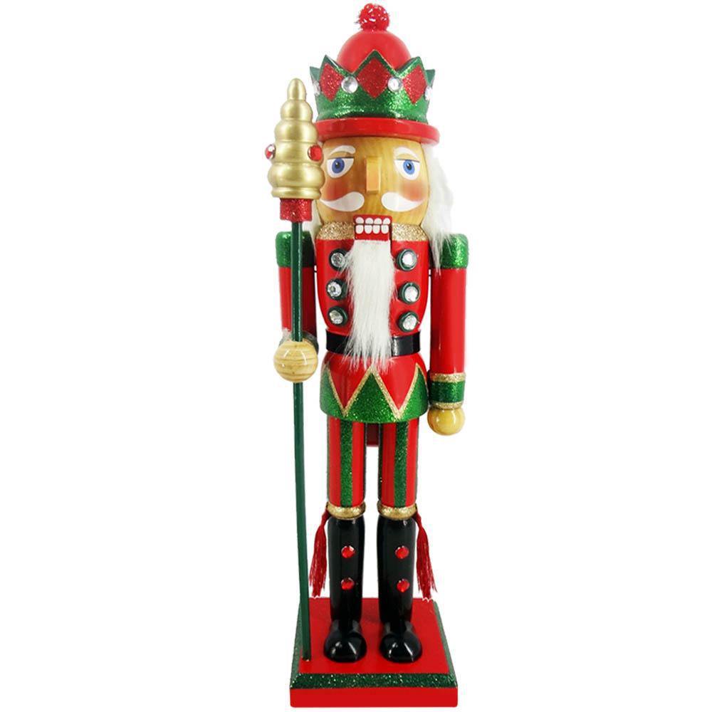 King Nutcracker Red Green Glitter Jacket Crown and scepter 15 inch ...
