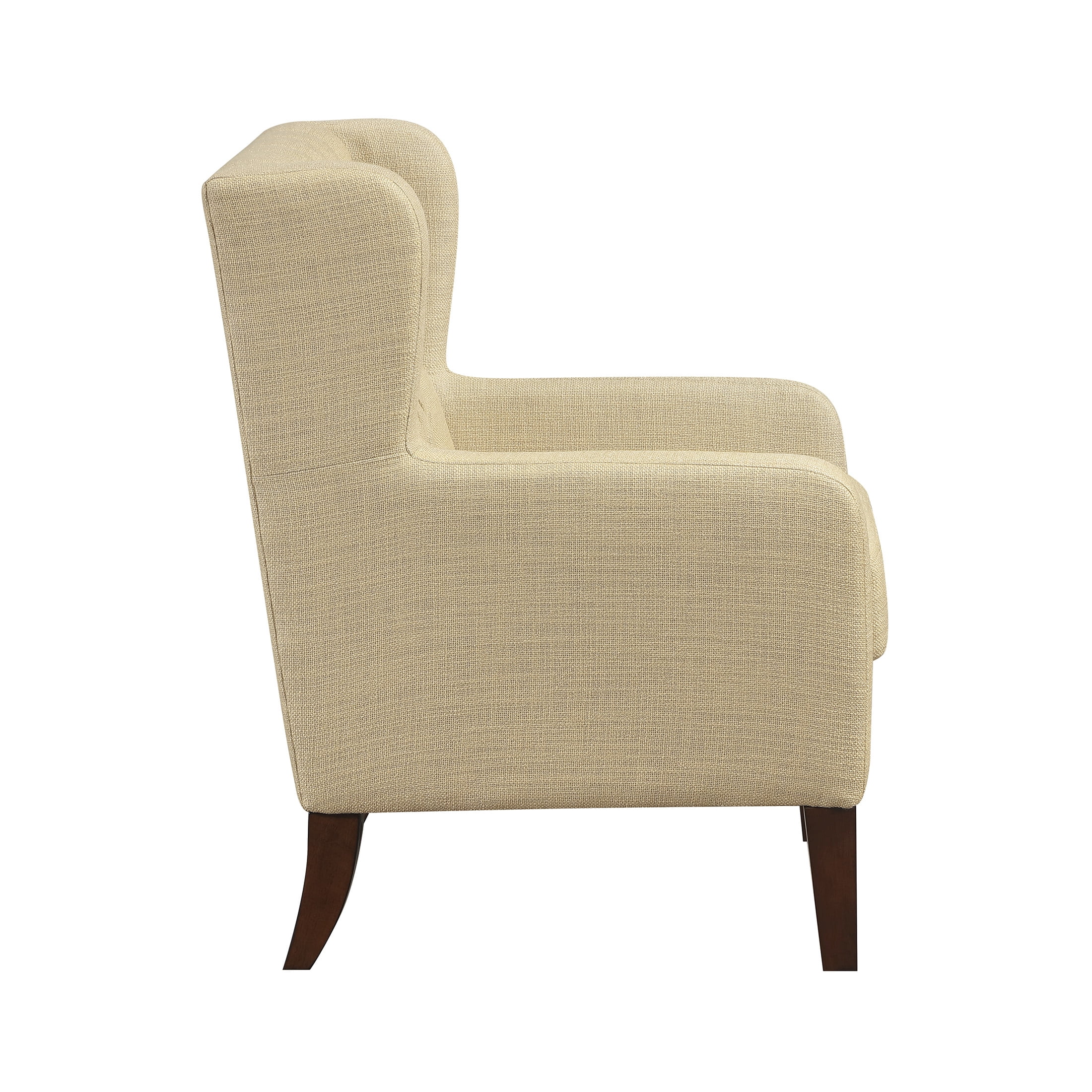 OakvillePark Varen Textured Fabric Buttom-Tufted Wing Back Accent Chair, Beige