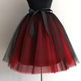 thumbnail image 4 of Ousvtion Clearance Deals Women Tutu Skirt Knee Length Tulle Skirts Elastic High Waist Petticoat Sweet Puffy Princess Dress Tiered Pleated Ballet Dresses Deals,Red,One Size, 4 of 4