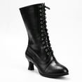 thumbnail image 4 of Willtoo Women's Ankle Boots - Mid Calf, Round Toe, 2025 Fall Winter Boots with Chunky Heel & Lace Up Detail Black 7, 4 of 7