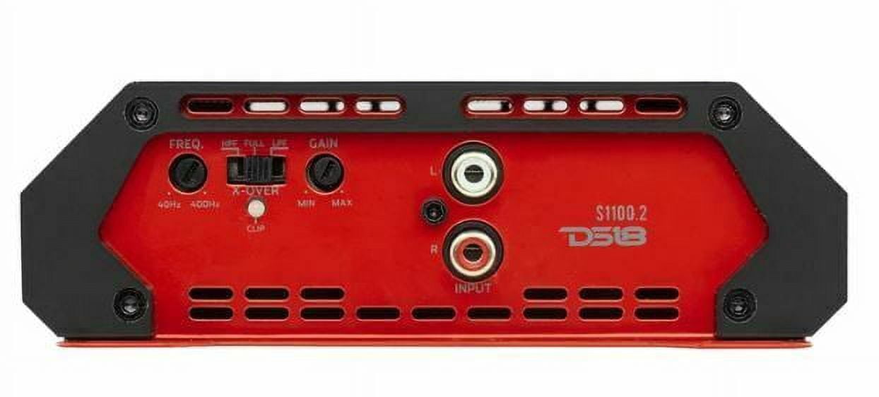 DS18 S-1100.2/RD Car Audio Amplifier  Full-Range, Class Ab, 2 Channel Amplifier, 1100 Watts Red
