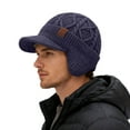 thumbnail image 4 of Winter Beanie with Brim and Ear Flaps, Outdoor Warm Lined Knit Hat Stocking Caps for Men Women, 4 of 5