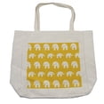 thumbnail image 1 of Animal Shopping Bag, Continuous Pattern of Animal with Big Ears and Trunk, Eco-Friendly Reusable Bag for Groceries Beach and More, 15.5" X 14.5", Cream, by Ambesonne, 1 of 2