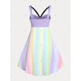 thumbnail image 2 of Vestido Talla Extra Ojal Borde Arco Iris Rosegal  Vestidos casuales de talla grande, 2 of 5