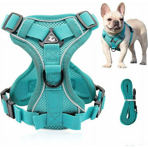 Dog Harness, Triomphe Reflective Dog Harness, Anti-Pull Dog Harness, Harness and Leash Set, Breathable Soft Padded Harness for Small, Medium and Large Dogs(L)
