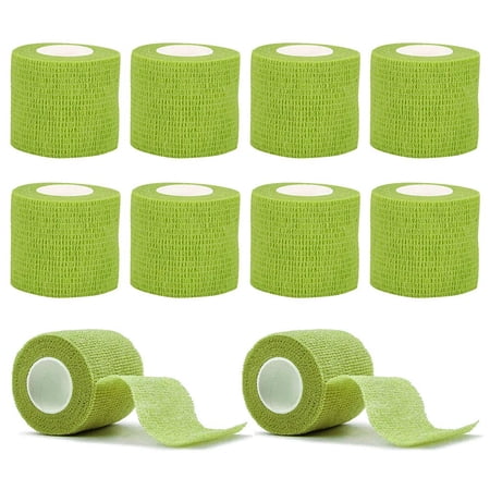 Tattoo Grip Cover Wrap,10PCS Disposable Cohesive Tattoo Grip Cover Elastic Bandage Handle Grip Tube for Tattoo Machine Tattoo Grip Accessories(Grass Green)