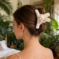 thumbnail image 3 of Large Brown Rabbit Hair Clip Soft Lightweight Strong Grip for Thin Thick Hair Autumn Daily Wear Parties Weddings, 3 of 5