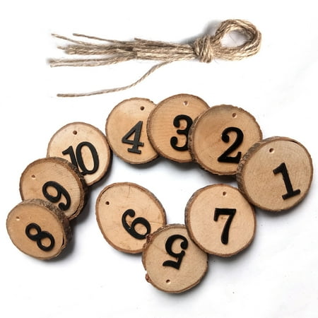 10pcs 1 10 Numbers Round Wooden Signs Wedding Party Table With Hanging Rope Canada 10pcs 1 10 Numbers Round Wooden Signs, Round Brass Table Numbers