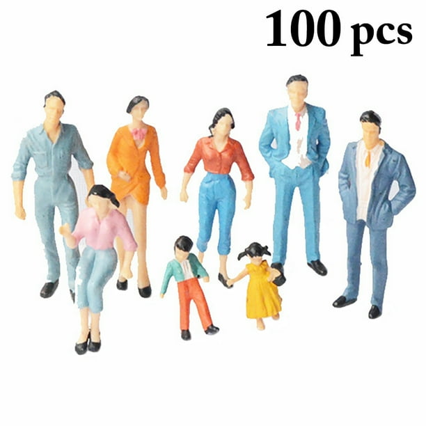 QWORK 100PCS Modèle Personnage Miniature Non Peint 1:50