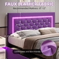 thumbnail image 4 of 4 Ever Winner Queen Size Bed frame with Headboard, Faux Leather Upholstered Bed Frame, Wood Slat Support, No Box Spring Needed, Easy Assembly, Purple, 4 of 7
