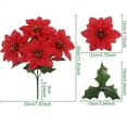 thumbnail image 3 of YIKA Christmas Flower Home Decoration Ornaments Festive Layout DIY Artificial Flowers Christmas Decoration Red, 3 of 4