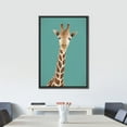 thumbnail image 2 of IDEA4WALL Framed Canvas Wall Art Pastel Watercolor Jungle Safari Giraffe Animals Print Modern Art Portrait Multicolor Painting for Living Room, Bedroom, Kid Room -&nbsp;24"x36" Black, 2 of 5