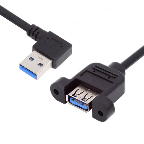 Chenyang Right Angled USB 3.0 Male to Female Type-A Panel Type Header Cable 90 Degree Connector 30cm