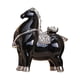 thumbnail image 2 of Figura de caballo, escultura de cerámica, decorativa, de lujo, para escritorio. Caballo negro plateado, 2 of 9
