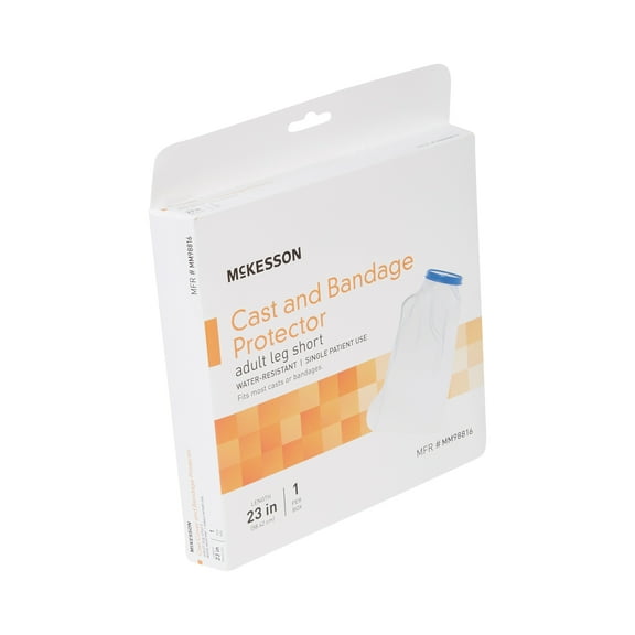 McKesson Leg Cast Cover for Short Casts for Shower and Bathing, Reusable Vinyl, 24 in, 1 Count, 1 Pack
