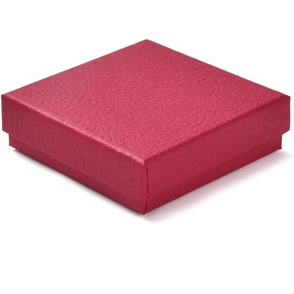 1Pcs Square Cardboard Necklace Box Jewelry Storage Case with Velvet Sponge Inside Cerise Necklace Boxes for Necklace Packaging Display Valentine's Day Elegant Gifts 8.8x8.8x2.65cm