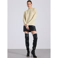 thumbnail image 2 of DARING DIVA Long Sleeve Pullover Tops Knit Crew Neck Sweater S Beige, 2 of 6