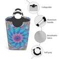 thumbnail image 4 of Waterproof Collapsible Laundry Hamper, Abstract Psychedelic Vortex Aluminum Handle Laundry Bag Storage Basket, 50L, 4 of 6