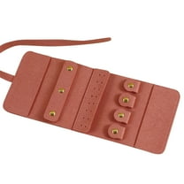 Tswift Compact Travel Jewelry Organizer Roll Bag - Portable Case for Rings, Necklaces, Earrings & Bracelets, Mini Lightweight Storage Red
