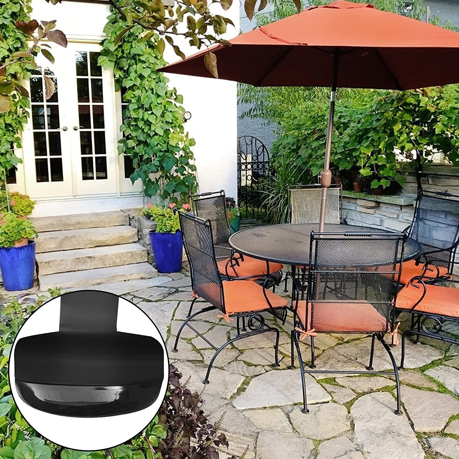 36 Pack Wrought Iron Patio Furniture Glides 1.5 Round Outdoor Chair Leg Floor Protectors Deluxe Version Patio Chair Table Replacement Leg Caps for Protect Your Floor Surfaces from Scratches Black Wal...