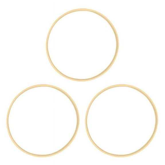 3X Dream Bamboo Rings,Wooden Circle Round Catcher DIY Hoop 26cm
