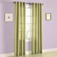 thumbnail image 2 of 2 panel faux silk solid curtain drapes with grommet 108" total width by 108" Long window sheer panels for any bedroom or patio door non blackout semisheer panels MIRA sage, 2 of 4