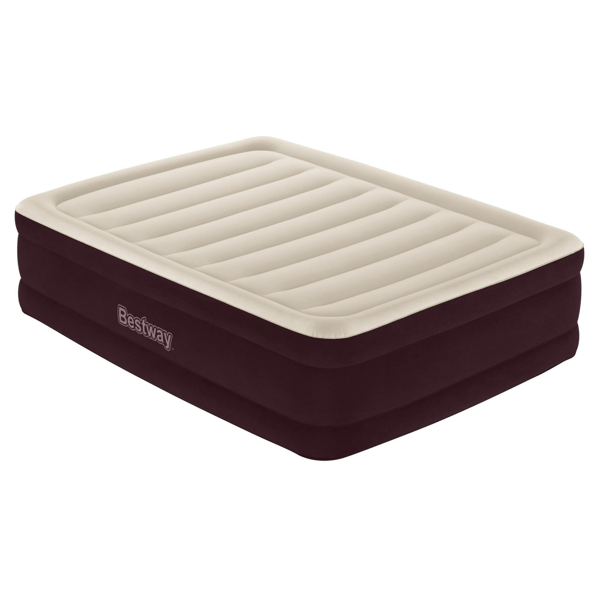 Bestway Maroon 20 inch Queen Air Mattress with Built-in Pump