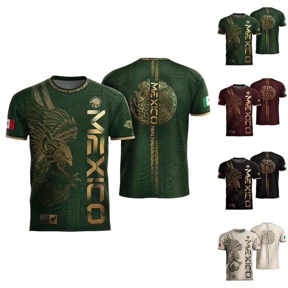 2026 New Mexico Soccer Jersey for MenFans, Mexican Jersey Soccer T-Shirt, Jersey De Mexico Crew Neck Short Sleeve Football Apparel Outdoor Training Daily T Shirt for Adult
