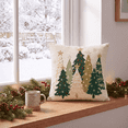 thumbnail image 6 of Sm:)e Beige Green Tree Snowflakes Christmas Throw Pillow Covers 18x18 Inch, Soft Plush Faux Fur 3D Embroidered Decorative Cushion Covers for Sofa Home Decor, 6 of 8