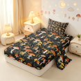 thumbnail image 2 of Homewish Botanical Mushrooms Twin Sheets,Vintage Botanical Fungi Bedding,Red Yellow,3-Piece,1 Flat Sheet,1 Fitted Sheet and 1 Pillowcase, 2 of 6