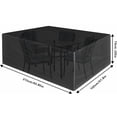 thumbnail image 2 of Funda de patio con diseño ajustado, funda de mesa rectangular de poliéster, protector duradero para muebles de exterior, resistente al agua, color negro, tela Oxford impermeable, lavable a máquina, 2 of 5