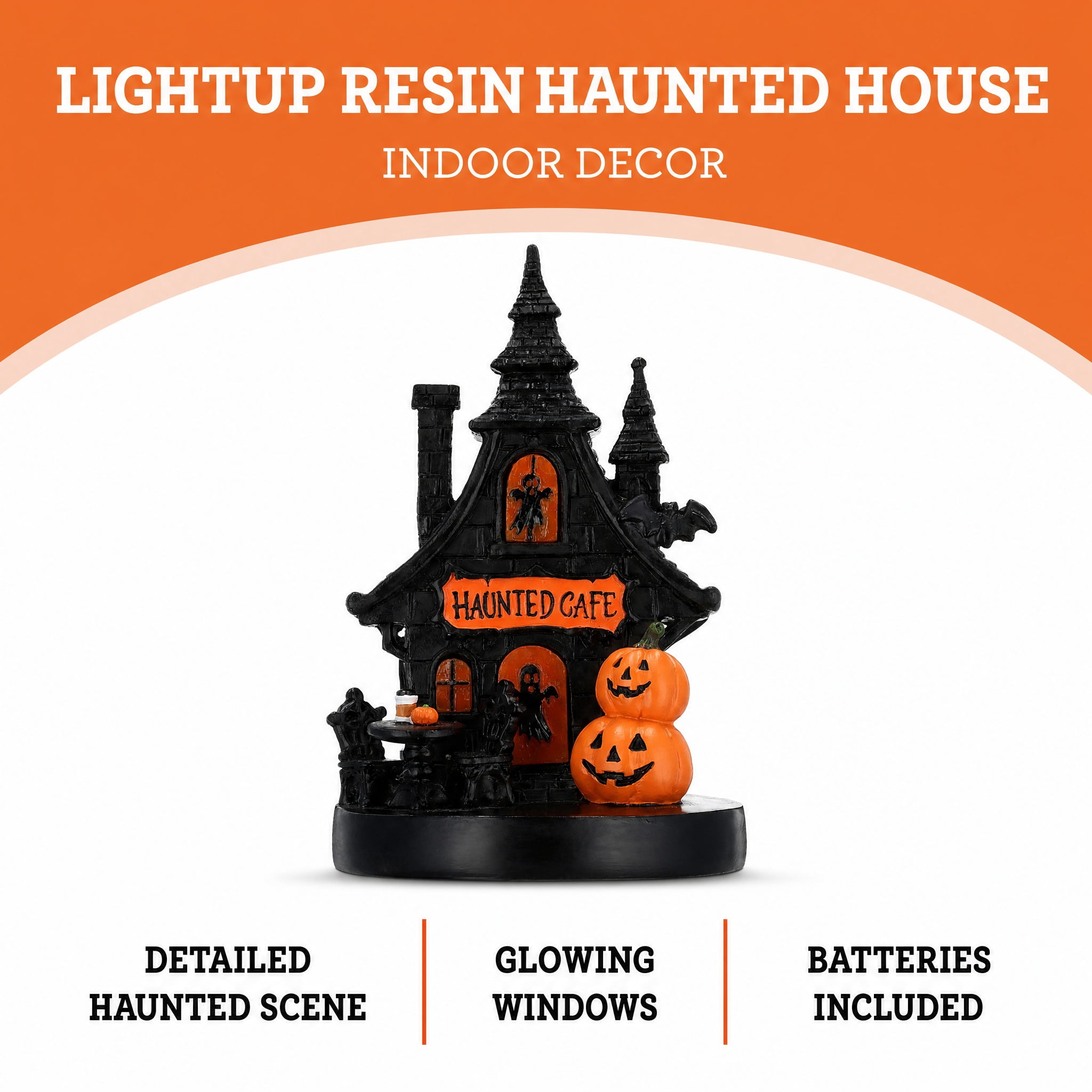 Light-Up Resin Haunted House Decoration, Multicolor, 6.9", Halloween by Way To Celebrate