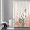 thumbnail image 5 of Watercolor Coral Shower Curtains for Bathroom, Medieval Retro Washable Fabric Shower Curtain with Hooks Waterproof Bathroom Decor Sets, 66 x 72 Inches, 5 of 9
