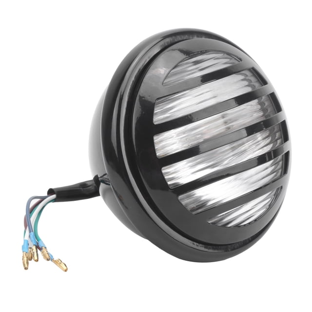 Akozon Motorcycle Retro Headlight White Light Fast Heat Dissipation High Transmittance Fit For Motorcycle Headlight