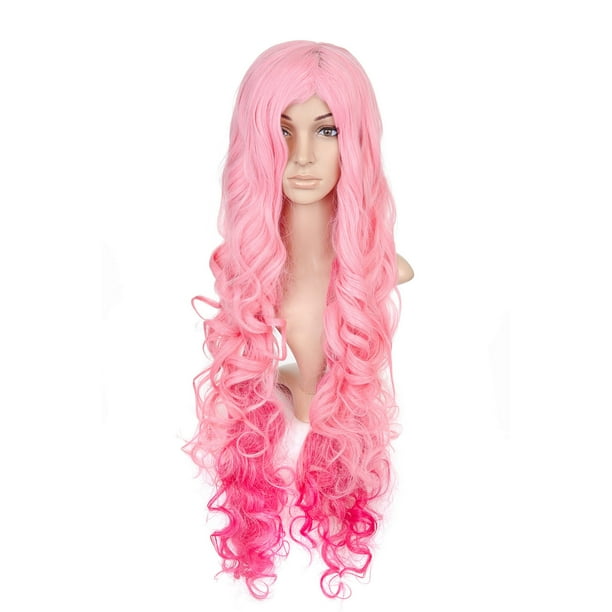 Perruque Cosplay Anime Longue Longueur Rose
