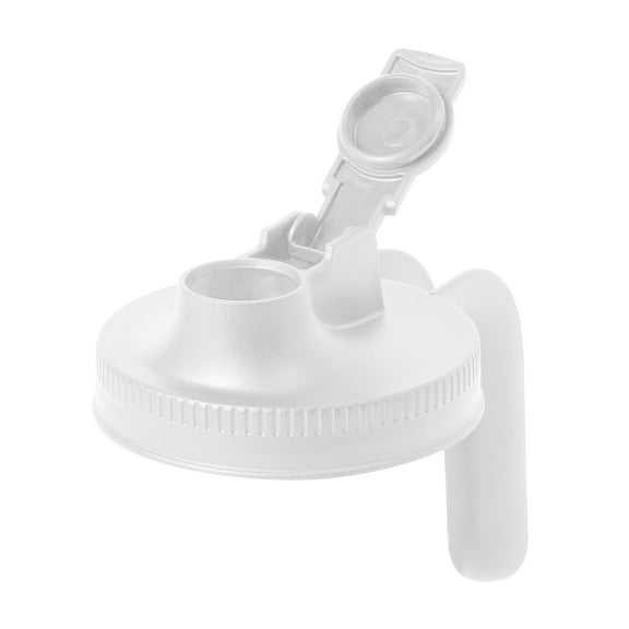 Jarware White Pour Spout Lid With Handle, Set of 2, For Wide Mouth Mason Jars, 3.5" x 5.25" x 5"