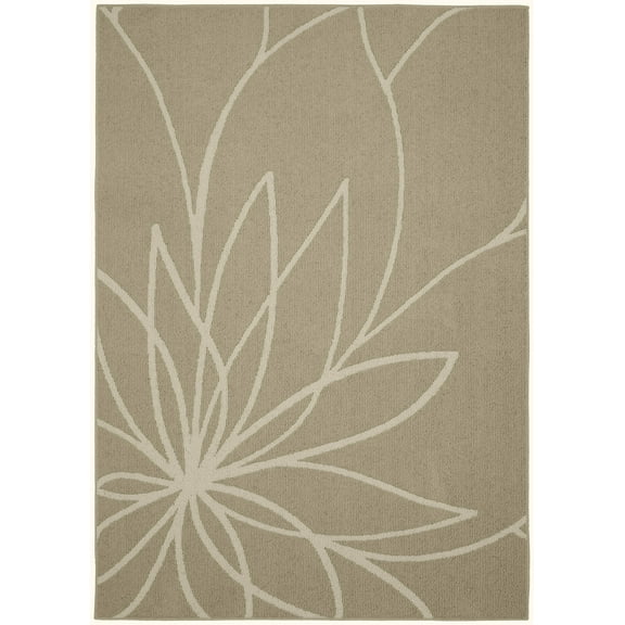 Garland Rug Grand Floral Tan/Ivory Indoor Area Rug, 5' x 7'
