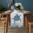 thumbnail image 2 of Coastal Sea Turtle Table Runner - 72 Inch Long, Kitchen Dining Table Runner Dresser Scarves, Ocean Beach Summer Coral Starfish Farmhouse Decor for Coffee Tables Wedding Party Banquet, 2 of 8