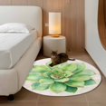 thumbnail image 3 of Succulents Round Rug 3ft Washable Circle Entryway Rugs Non Slip Retro Summer Green Ferns Plant Watercolor Area Rug Indoor Floor Carpet for Bedroom Kitchen Living Room Home Office Dining Room Nursery, 3 of 8