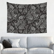 Black Paisley Tapestry, Wall Tapestry Tapestry Wall Hanging, Tapestry Aesthetics for Bedroom Living Room College Dorm Decor, One Piece Tapestry(29" x 37")