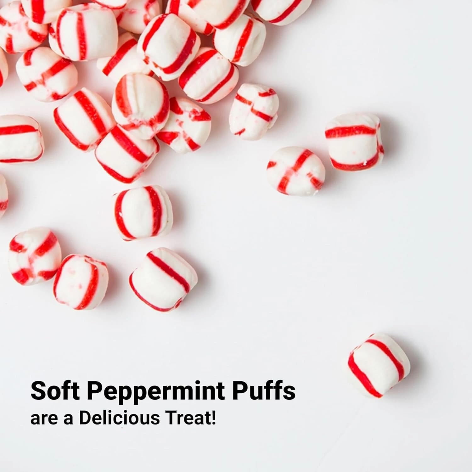 Soft Mint Peppermint Flavored Puffs (Approx. 400 Pieces) Individually Wrapped, Bulk & Delicious Hard Candy (5 Pounds)