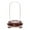 Walnut Wood Veneer Base, variant on Plymor 2" x 4" Mini Glass Display Dome Cloche (Black Wood Veneer Footed Base)