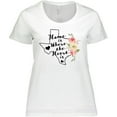 thumbnail image 3 of Inktastic Texas Home is Where The Heart is with Watercolor Floral Women's Plus Size T-Shirt, 3 of 5